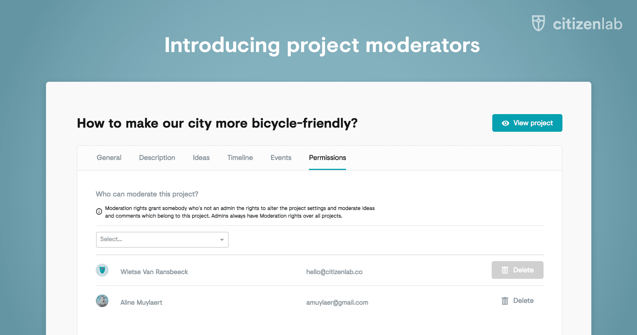 Project moderators