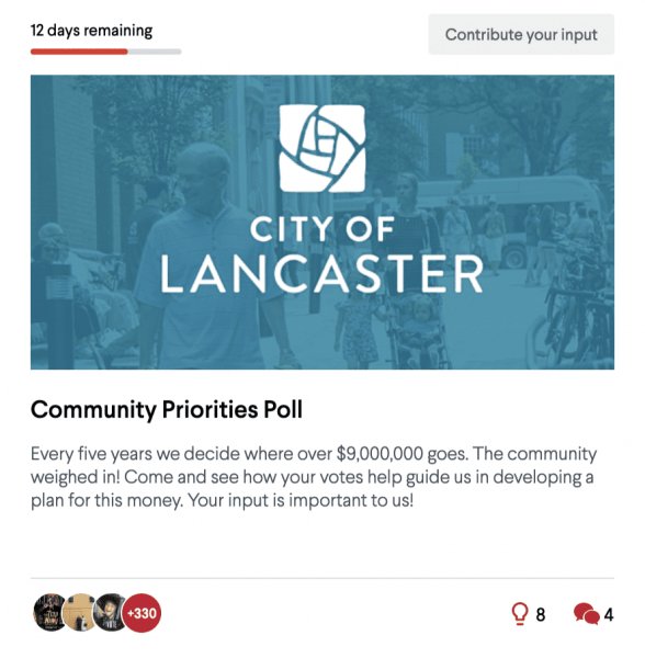 Lancaster community poll screenshot