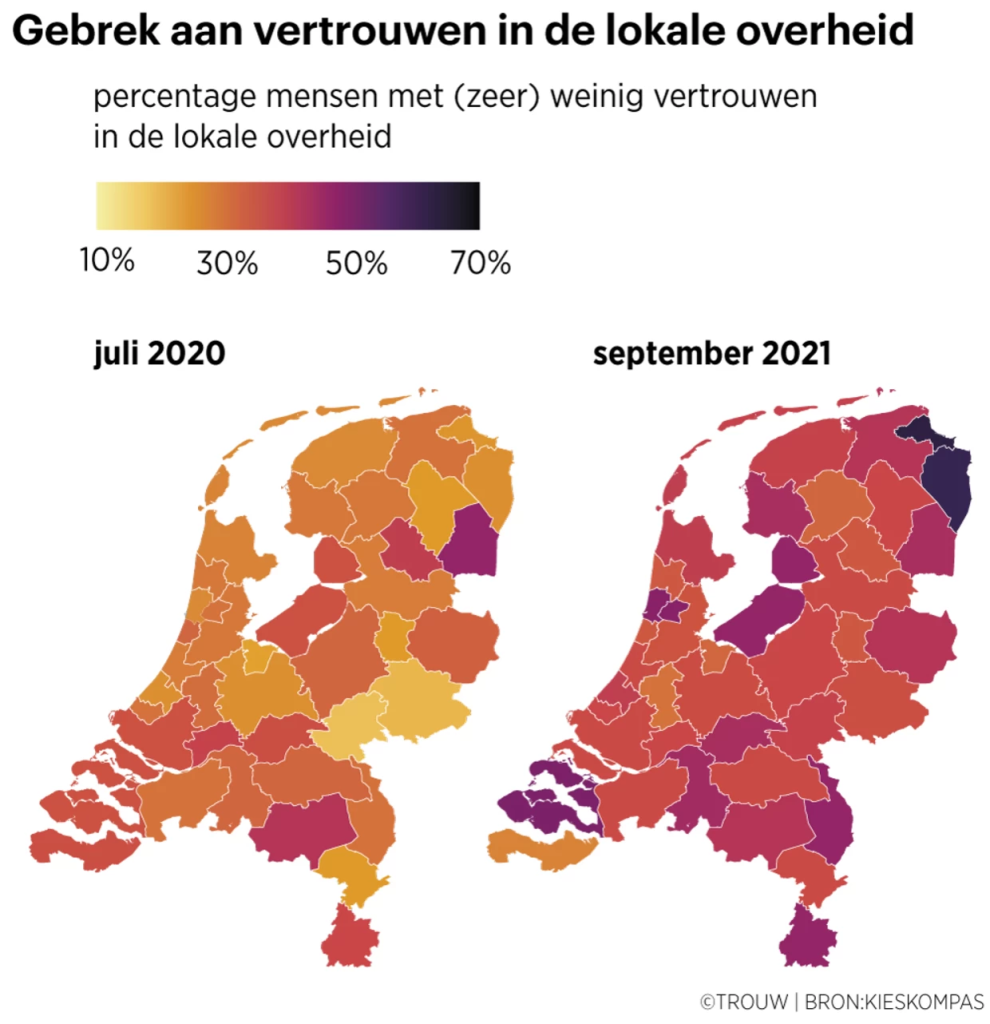 kaart Nederland vertrouwen gemeenten